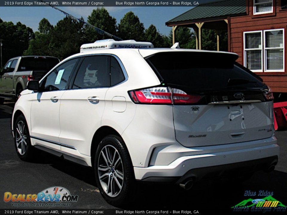 2019 Ford Edge Titanium AWD White Platinum / Cognac Photo #3