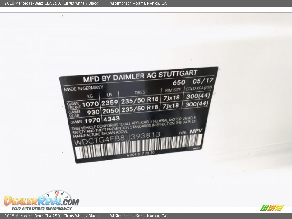 2018 Mercedes-Benz GLA 250 Cirrus White / Black Photo #24