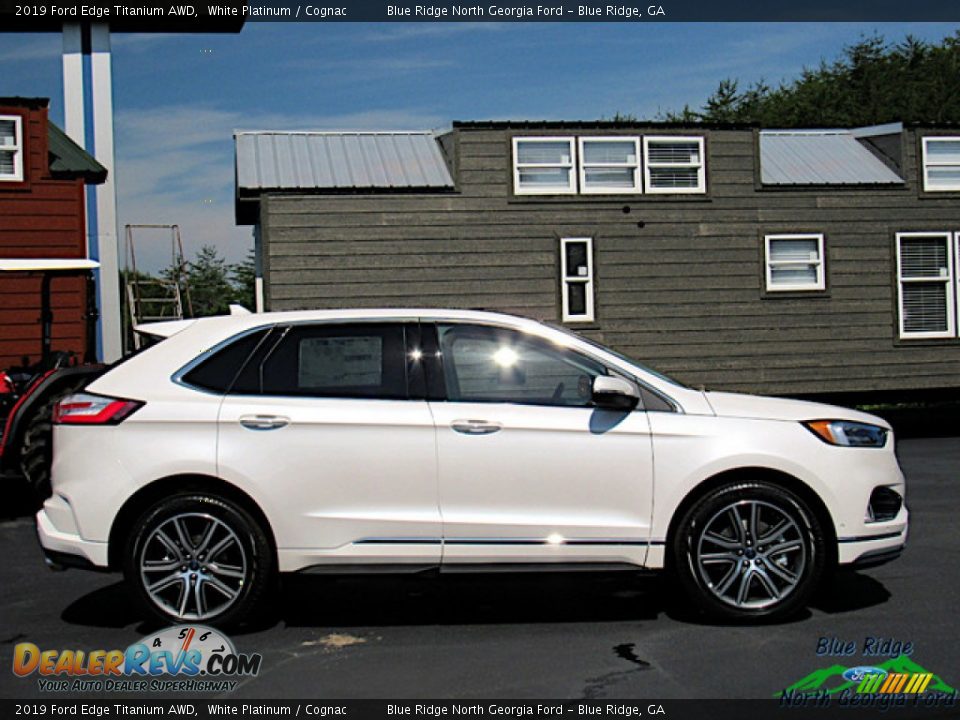 2019 Ford Edge Titanium AWD White Platinum / Cognac Photo #6
