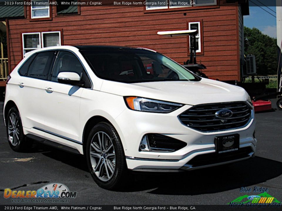 2019 Ford Edge Titanium AWD White Platinum / Cognac Photo #7