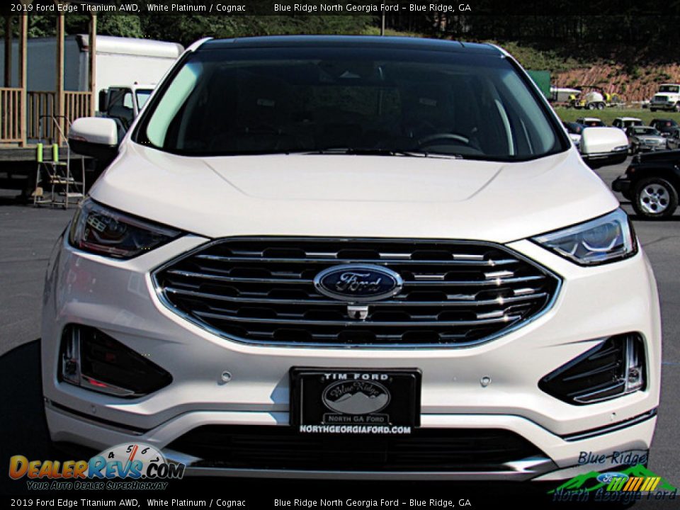 2019 Ford Edge Titanium AWD White Platinum / Cognac Photo #8