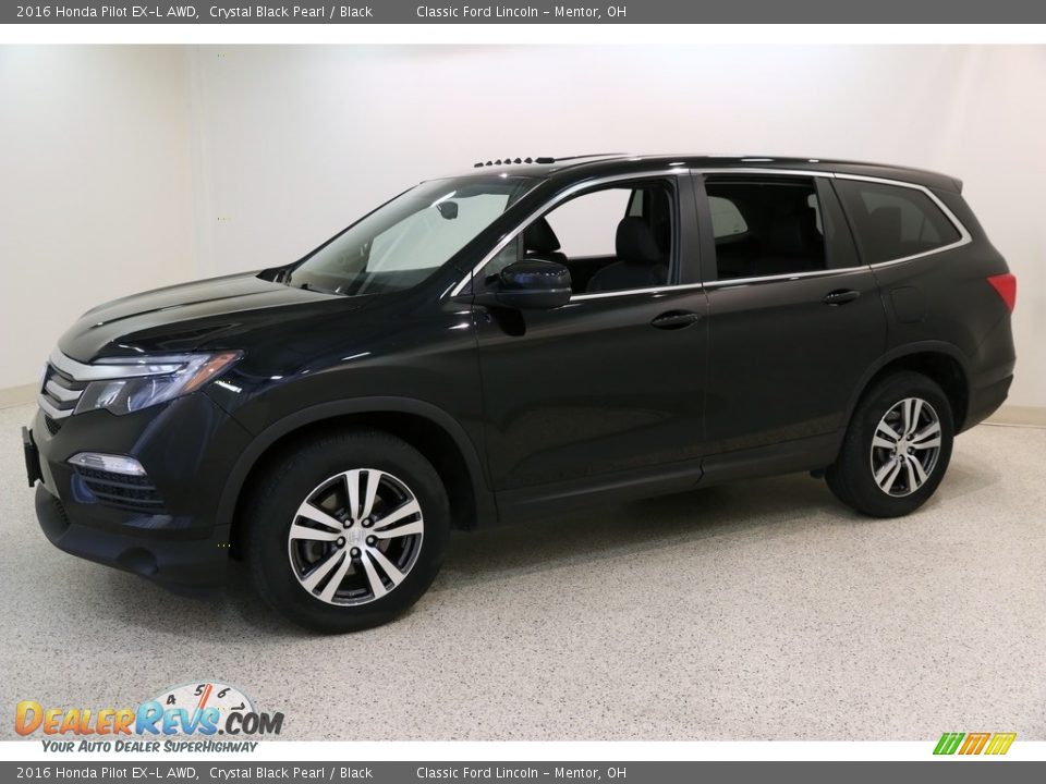 2016 Honda Pilot EX-L AWD Crystal Black Pearl / Black Photo #3