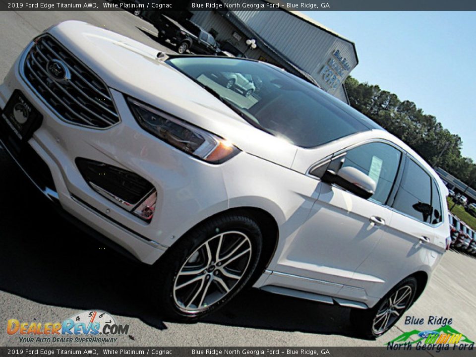 2019 Ford Edge Titanium AWD White Platinum / Cognac Photo #33