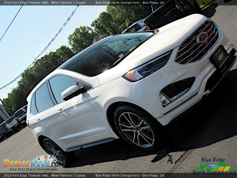 2019 Ford Edge Titanium AWD White Platinum / Cognac Photo #34