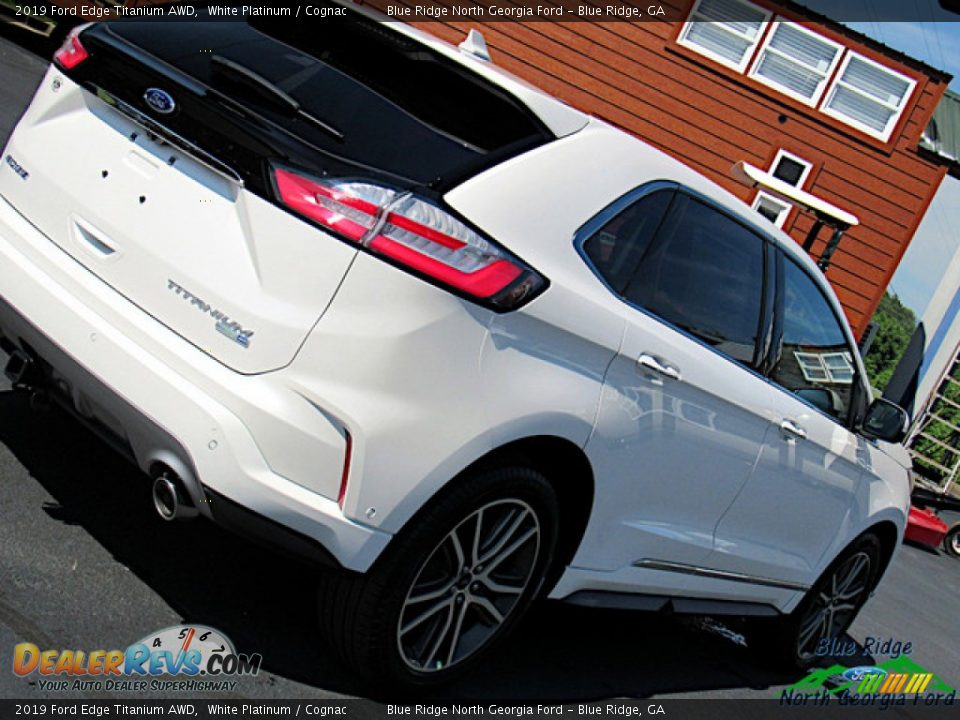 2019 Ford Edge Titanium AWD White Platinum / Cognac Photo #35