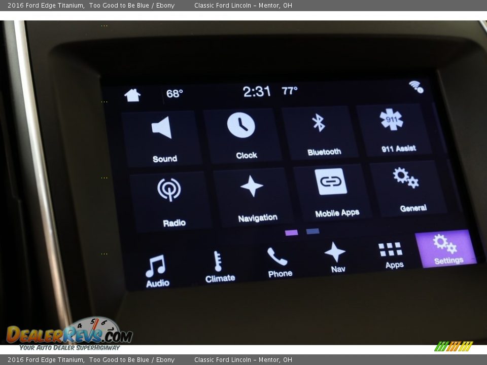 2016 Ford Edge Titanium Too Good to Be Blue / Ebony Photo #16