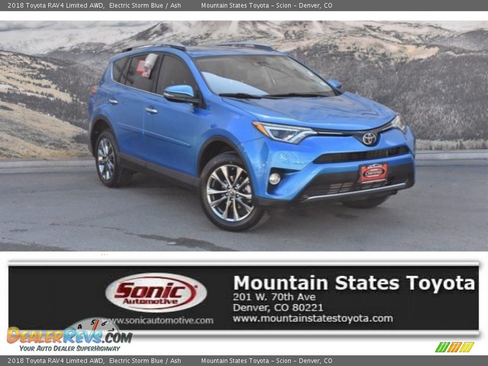 2018 Toyota RAV4 Limited AWD Electric Storm Blue / Ash Photo #1