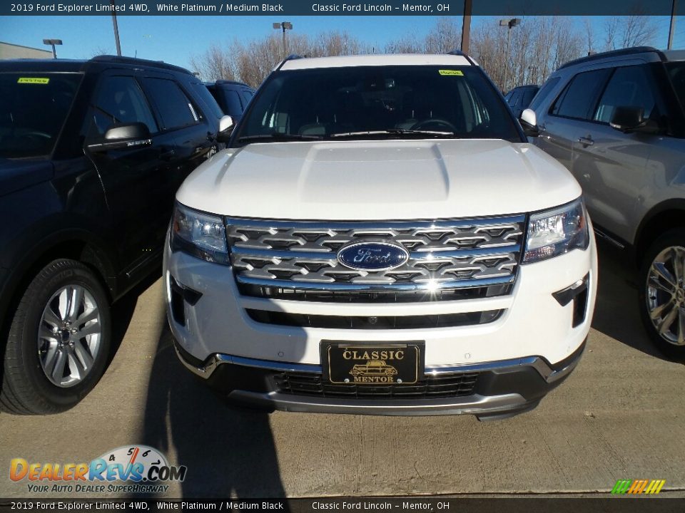 2019 Ford Explorer Limited 4WD White Platinum / Medium Black Photo #2