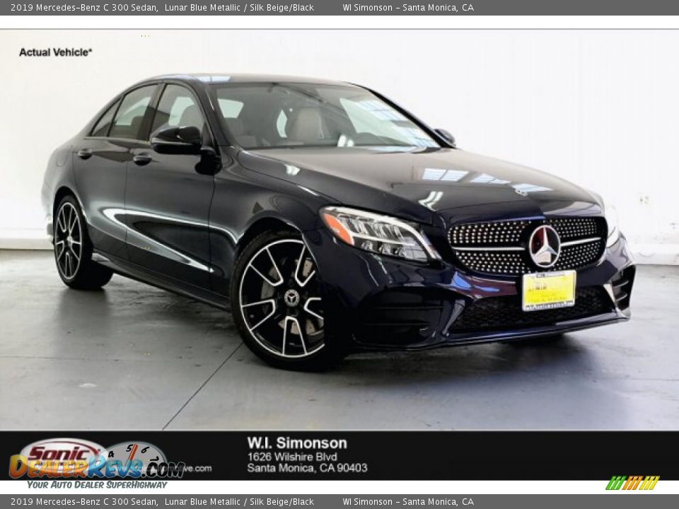 2019 Mercedes-Benz C 300 Sedan Lunar Blue Metallic / Silk Beige/Black Photo #1