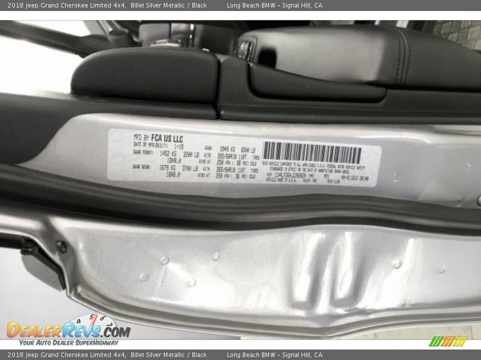 2018 Jeep Grand Cherokee Limited 4x4 Billet Silver Metallic / Black Photo #19