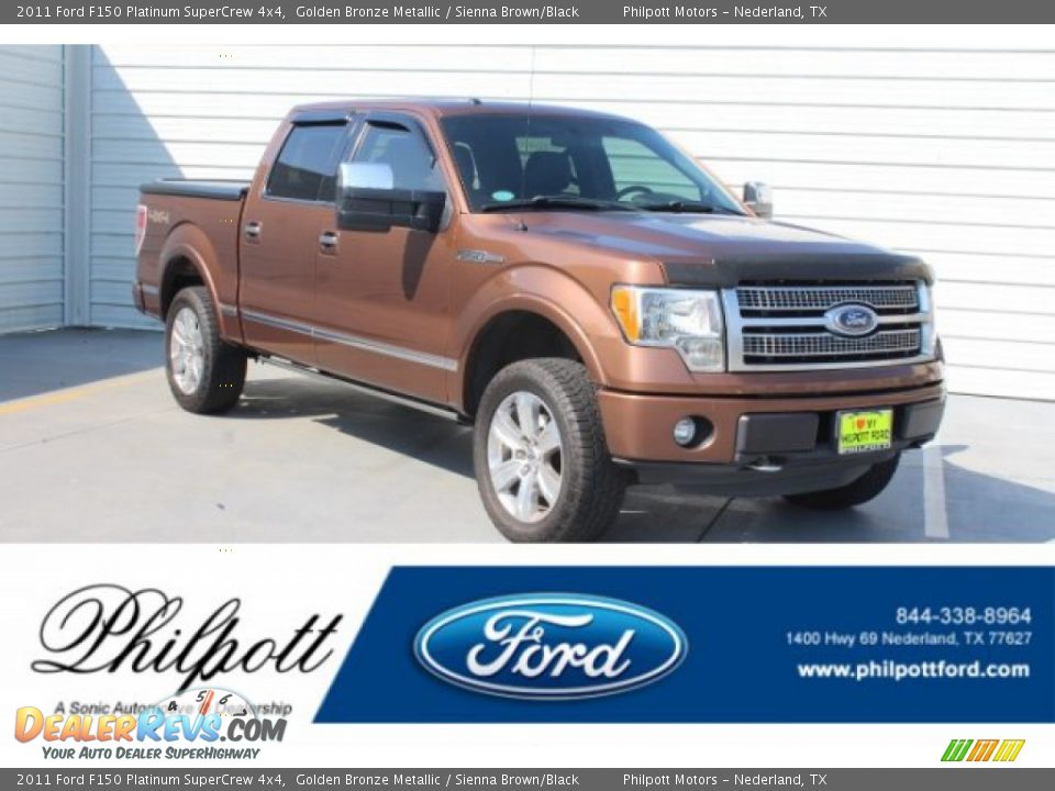 2011 Ford F150 Platinum SuperCrew 4x4 Golden Bronze Metallic / Sienna Brown/Black Photo #1