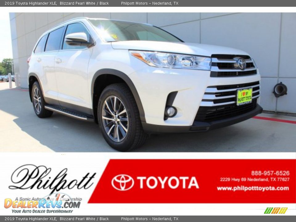 2019 Toyota Highlander XLE Blizzard Pearl White / Black Photo #1