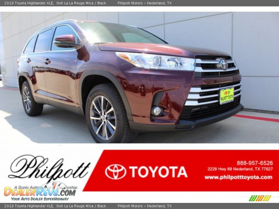 2019 Toyota Highlander XLE Ooh La La Rouge Mica / Black Photo #1