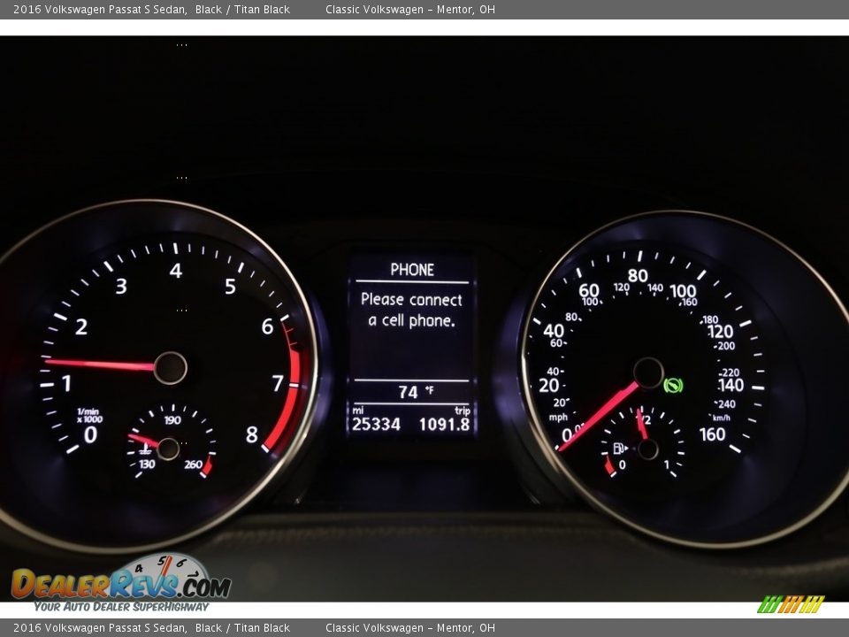 2016 Volkswagen Passat S Sedan Black / Titan Black Photo #7