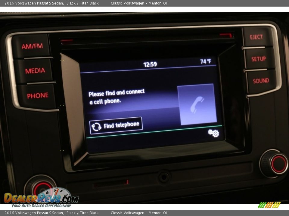 2016 Volkswagen Passat S Sedan Black / Titan Black Photo #10
