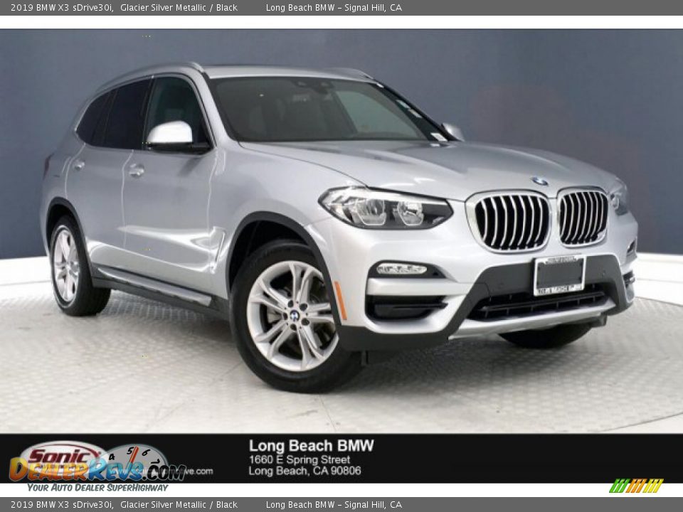 2019 BMW X3 sDrive30i Glacier Silver Metallic / Black Photo #1