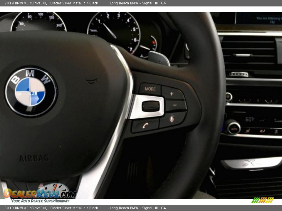 2019 BMW X3 sDrive30i Glacier Silver Metallic / Black Photo #15