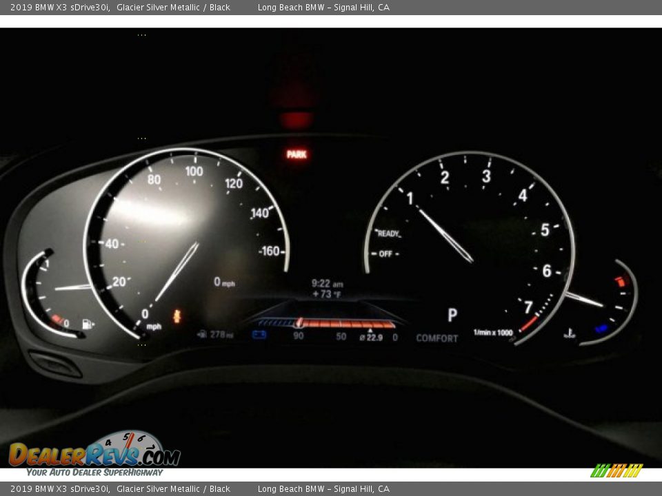 2019 BMW X3 sDrive30i Glacier Silver Metallic / Black Photo #16