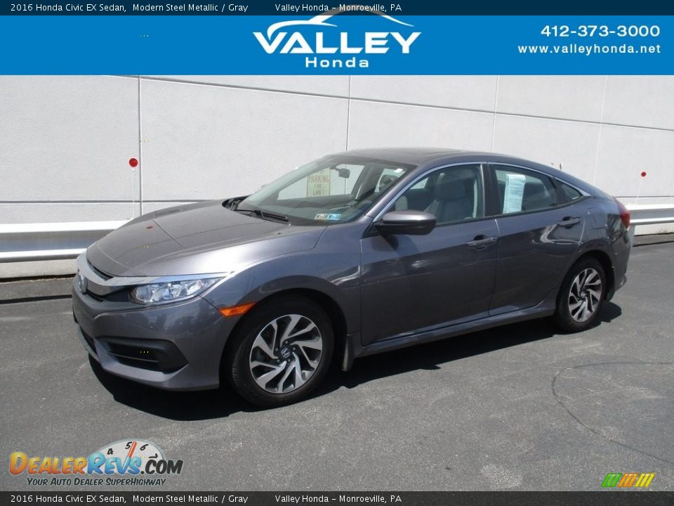2016 Honda Civic EX Sedan Modern Steel Metallic / Gray Photo #1