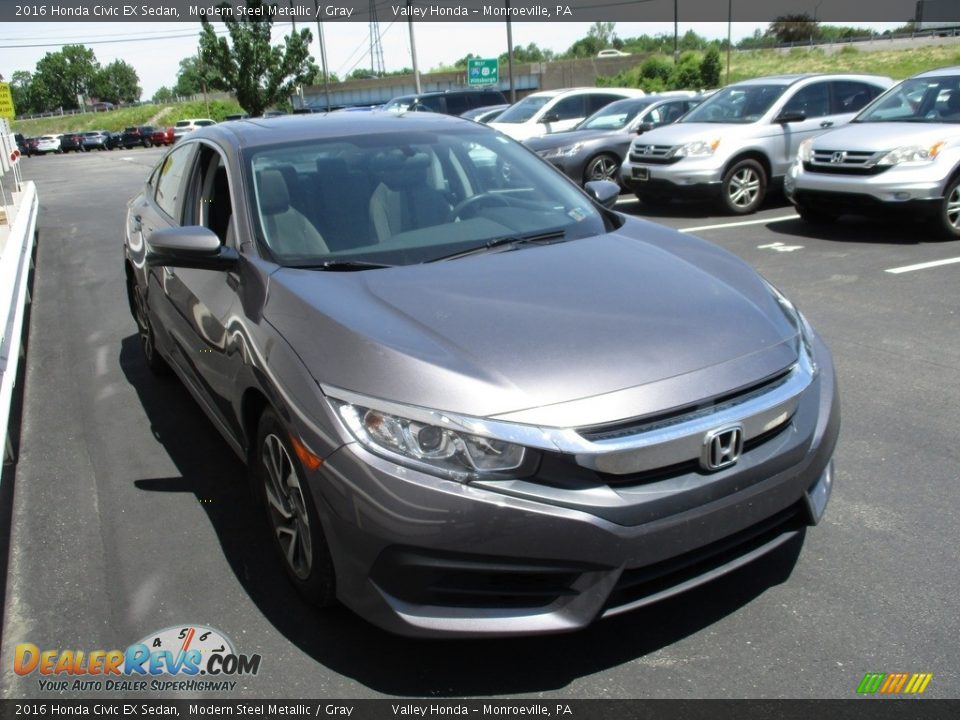 2016 Honda Civic EX Sedan Modern Steel Metallic / Gray Photo #7