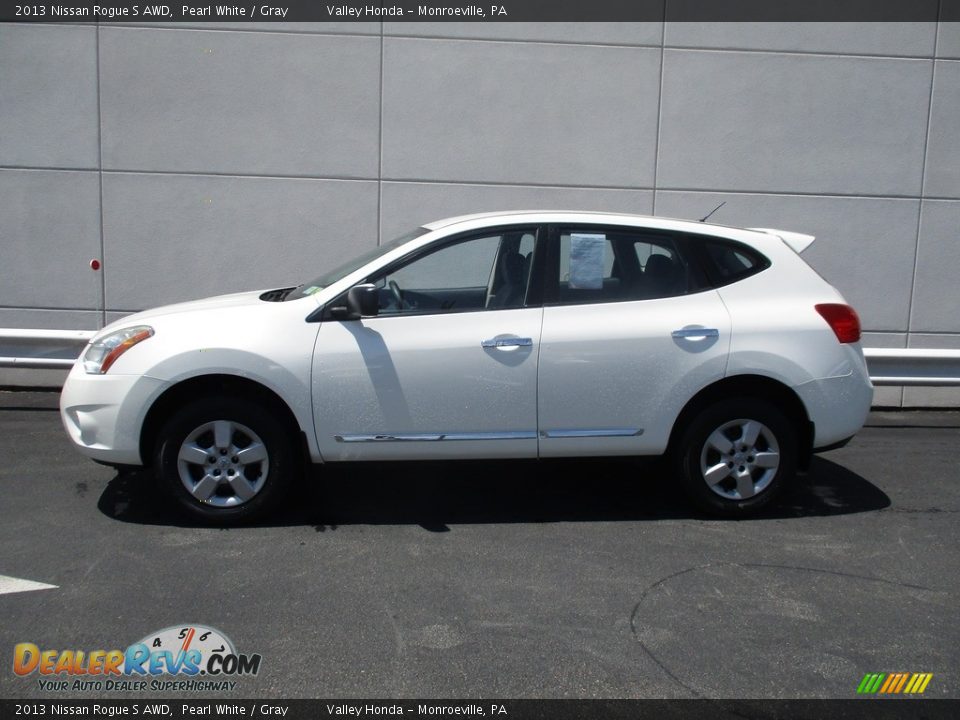 2013 Nissan Rogue S AWD Pearl White / Gray Photo #2