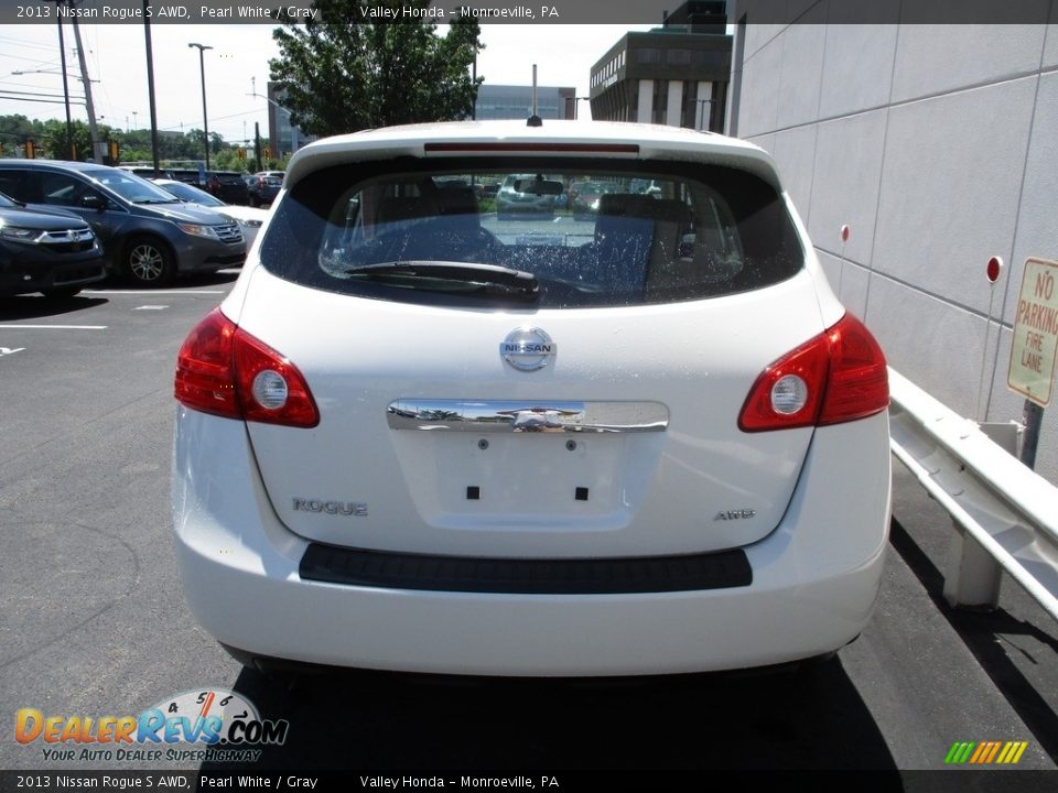 2013 Nissan Rogue S AWD Pearl White / Gray Photo #4