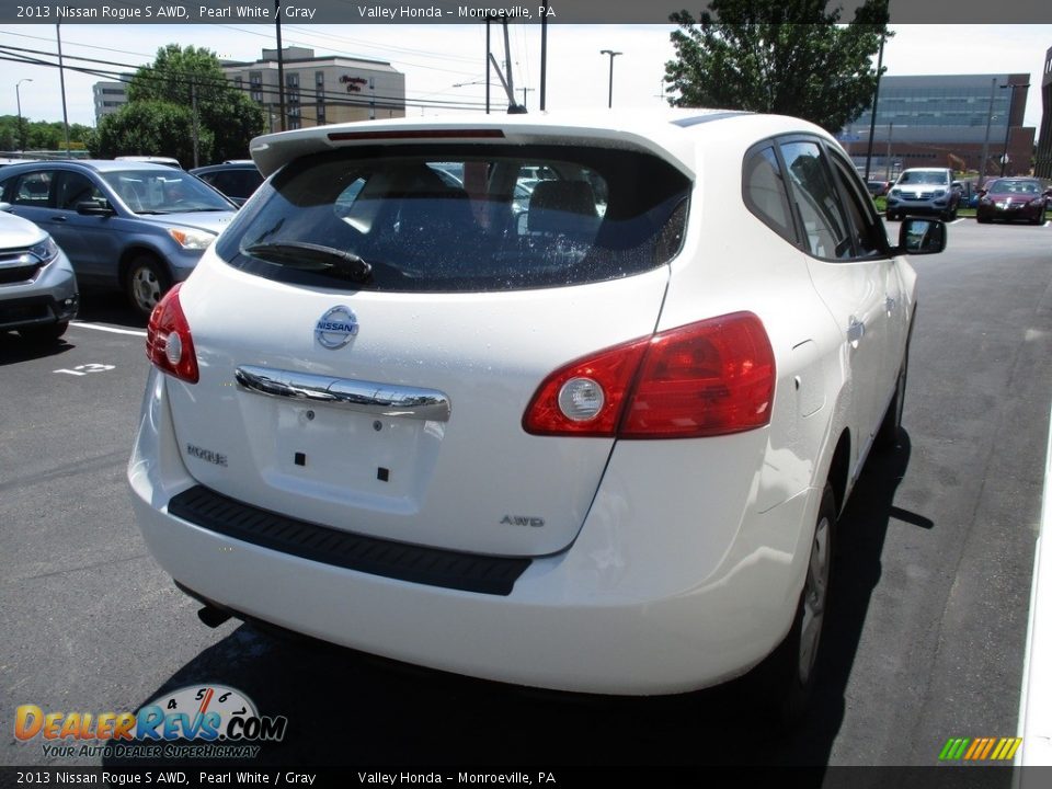 2013 Nissan Rogue S AWD Pearl White / Gray Photo #5