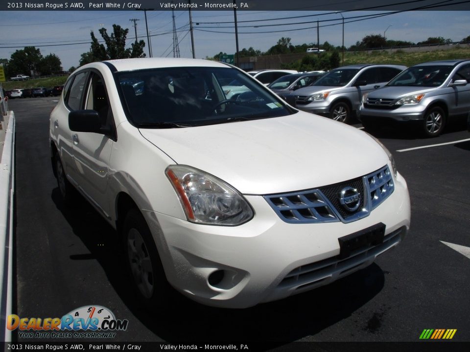 2013 Nissan Rogue S AWD Pearl White / Gray Photo #8
