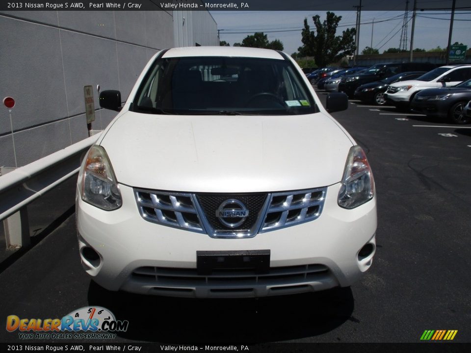 2013 Nissan Rogue S AWD Pearl White / Gray Photo #9