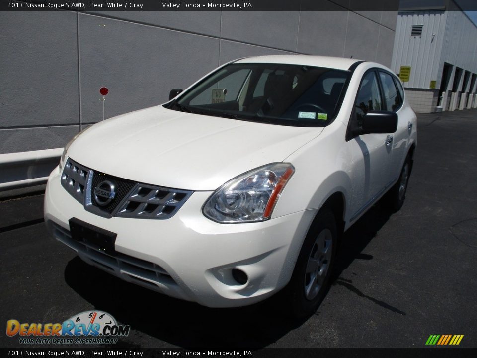 2013 Nissan Rogue S AWD Pearl White / Gray Photo #10