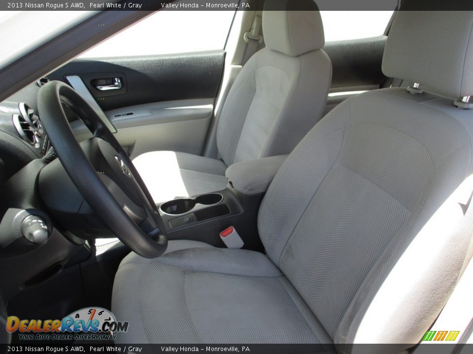 2013 Nissan Rogue S AWD Pearl White / Gray Photo #12