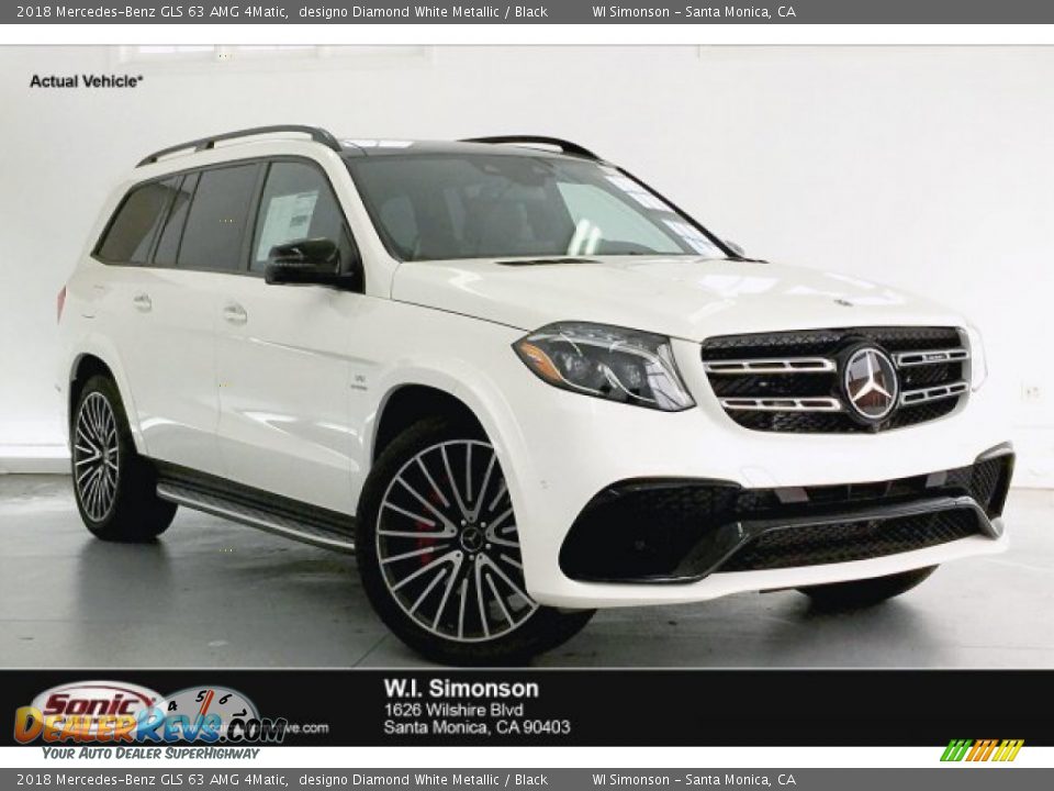 2018 Mercedes-Benz GLS 63 AMG 4Matic designo Diamond White Metallic / Black Photo #1