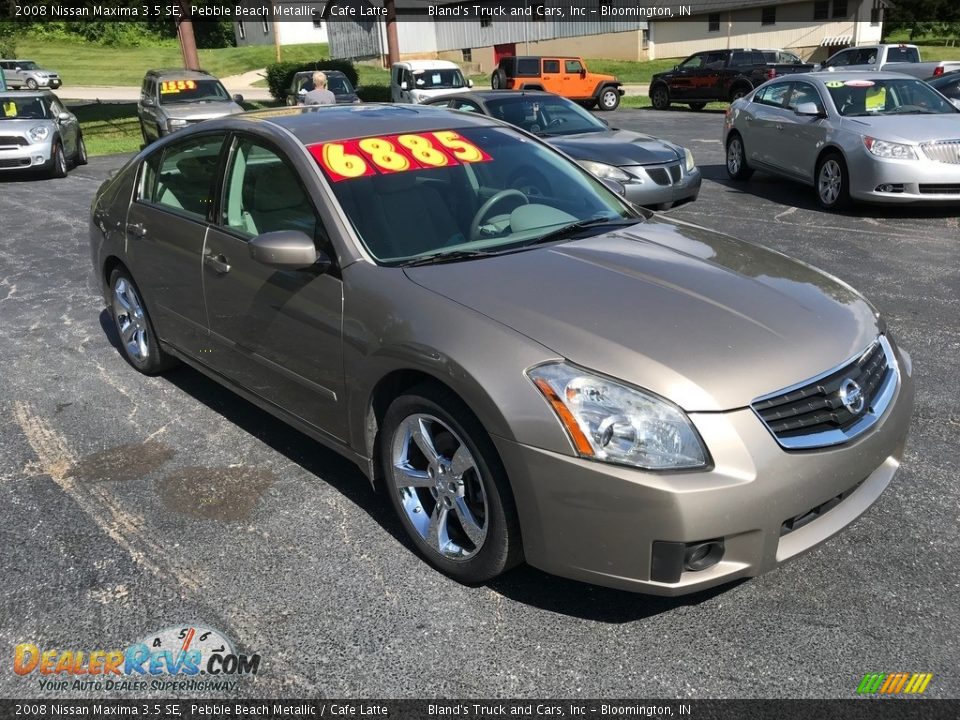 2008 Nissan Maxima 3.5 SE Pebble Beach Metallic / Cafe Latte Photo #4