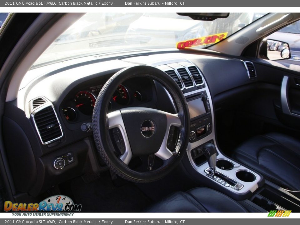 2011 GMC Acadia SLT AWD Carbon Black Metallic / Ebony Photo #10