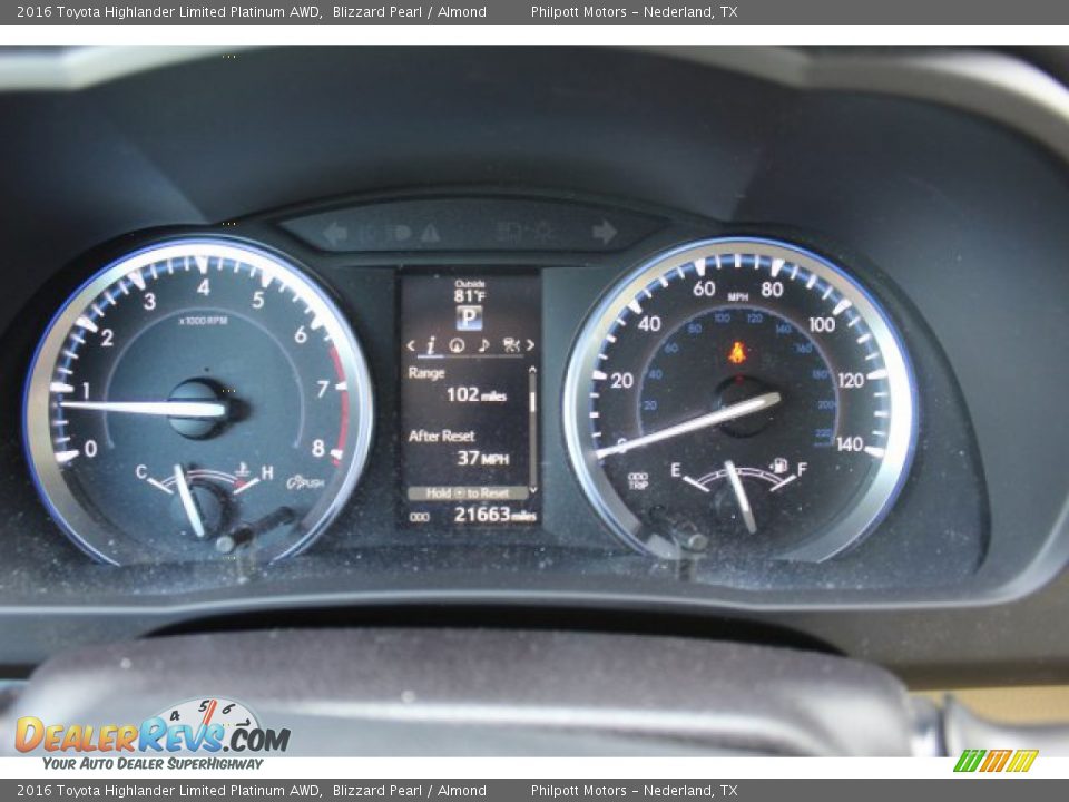 2016 Toyota Highlander Limited Platinum AWD Blizzard Pearl / Almond Photo #14