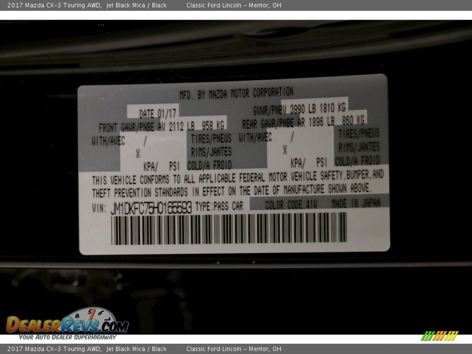 2017 Mazda CX-3 Touring AWD Jet Black Mica / Black Photo #24