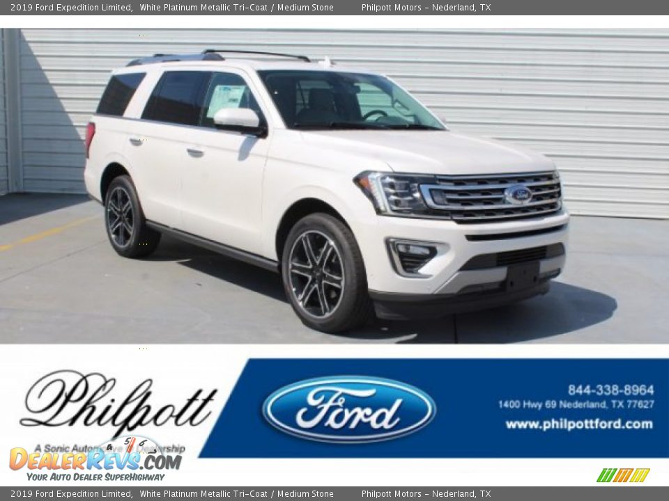 2019 Ford Expedition Limited White Platinum Metallic Tri-Coat / Medium Stone Photo #1