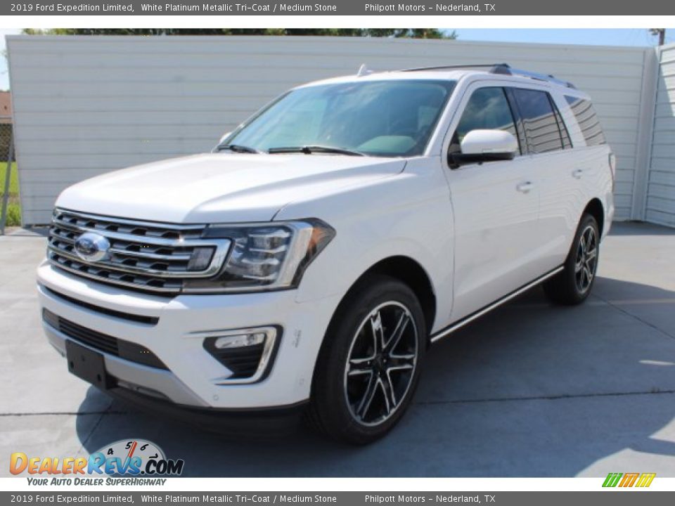 2019 Ford Expedition Limited White Platinum Metallic Tri-Coat / Medium Stone Photo #4