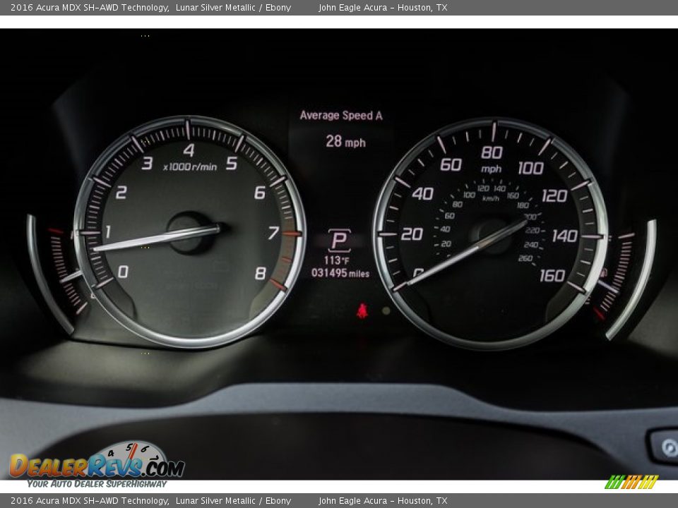 2016 Acura MDX SH-AWD Technology Lunar Silver Metallic / Ebony Photo #35