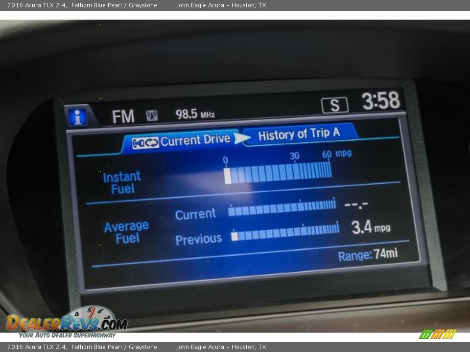 2016 Acura TLX 2.4 Fathom Blue Pearl / Graystone Photo #33