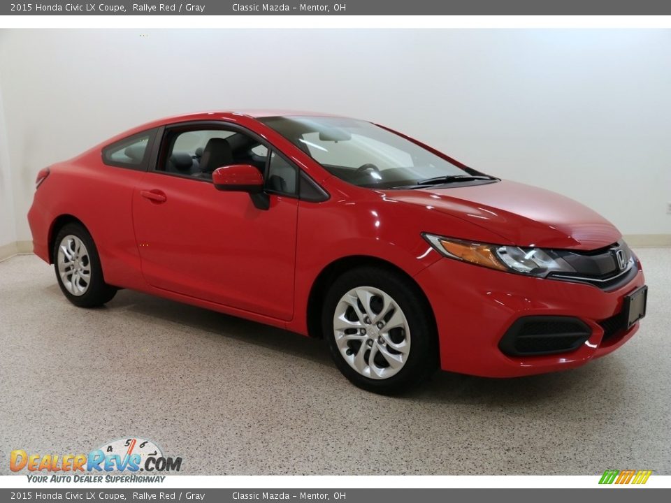 2015 Honda Civic LX Coupe Rallye Red / Gray Photo #1
