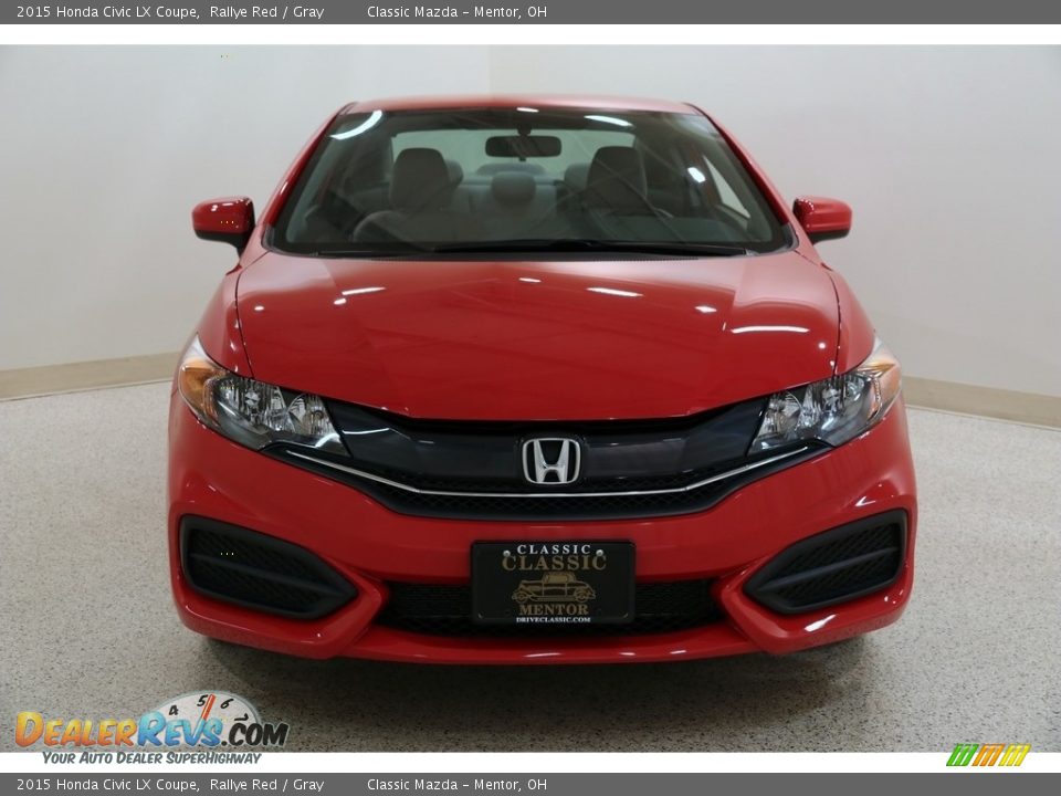2015 Honda Civic LX Coupe Rallye Red / Gray Photo #2
