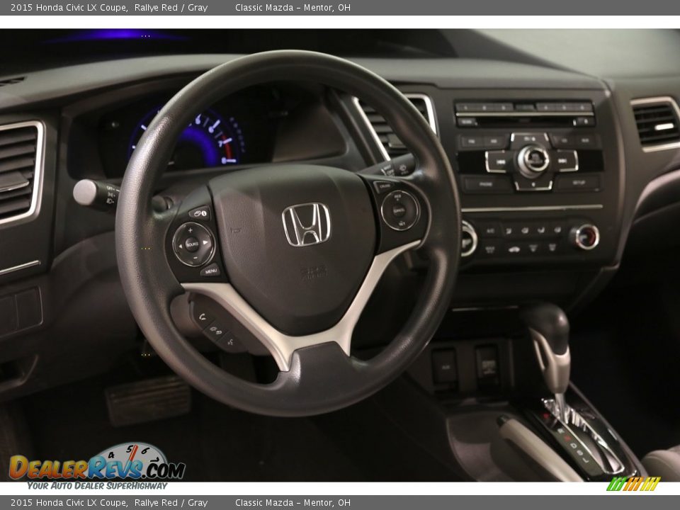 2015 Honda Civic LX Coupe Rallye Red / Gray Photo #6