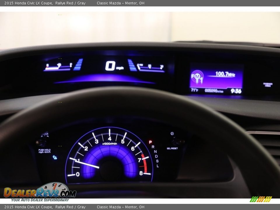 2015 Honda Civic LX Coupe Rallye Red / Gray Photo #7