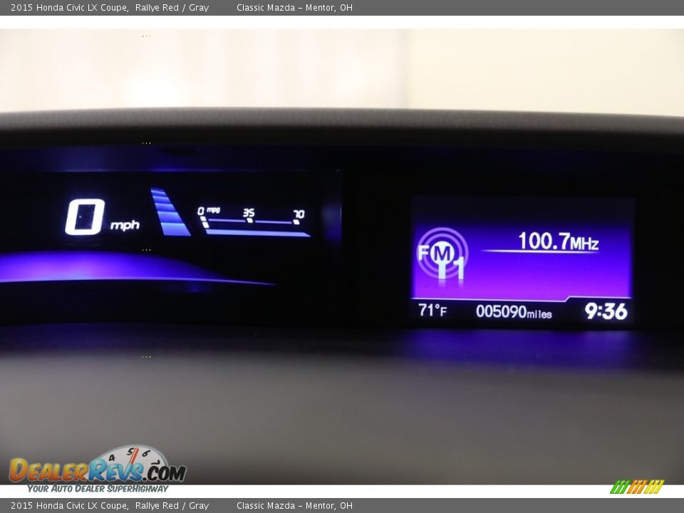 2015 Honda Civic LX Coupe Rallye Red / Gray Photo #8
