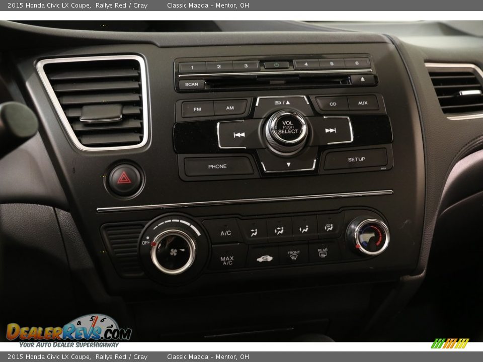 2015 Honda Civic LX Coupe Rallye Red / Gray Photo #11