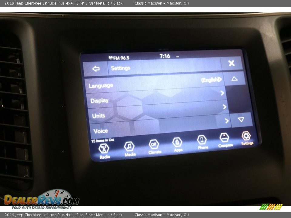 2019 Jeep Cherokee Latitude Plus 4x4 Billet Silver Metallic / Black Photo #16