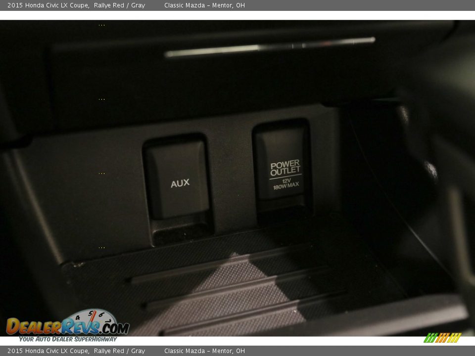 2015 Honda Civic LX Coupe Rallye Red / Gray Photo #13