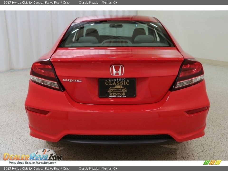 2015 Honda Civic LX Coupe Rallye Red / Gray Photo #17