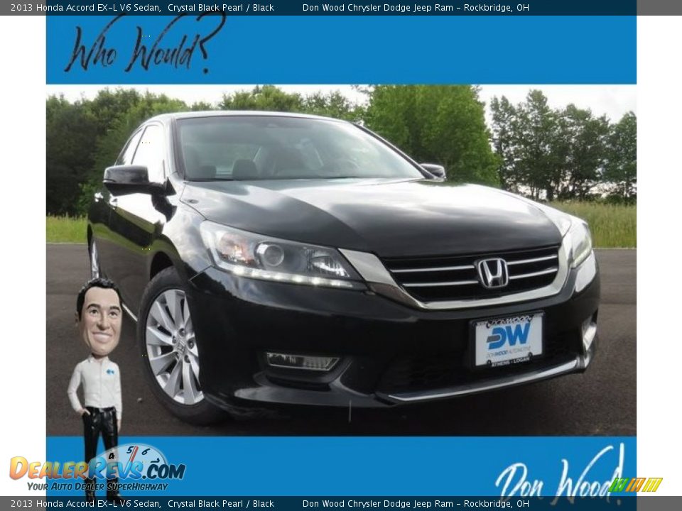 2013 Honda Accord EX-L V6 Sedan Crystal Black Pearl / Black Photo #1